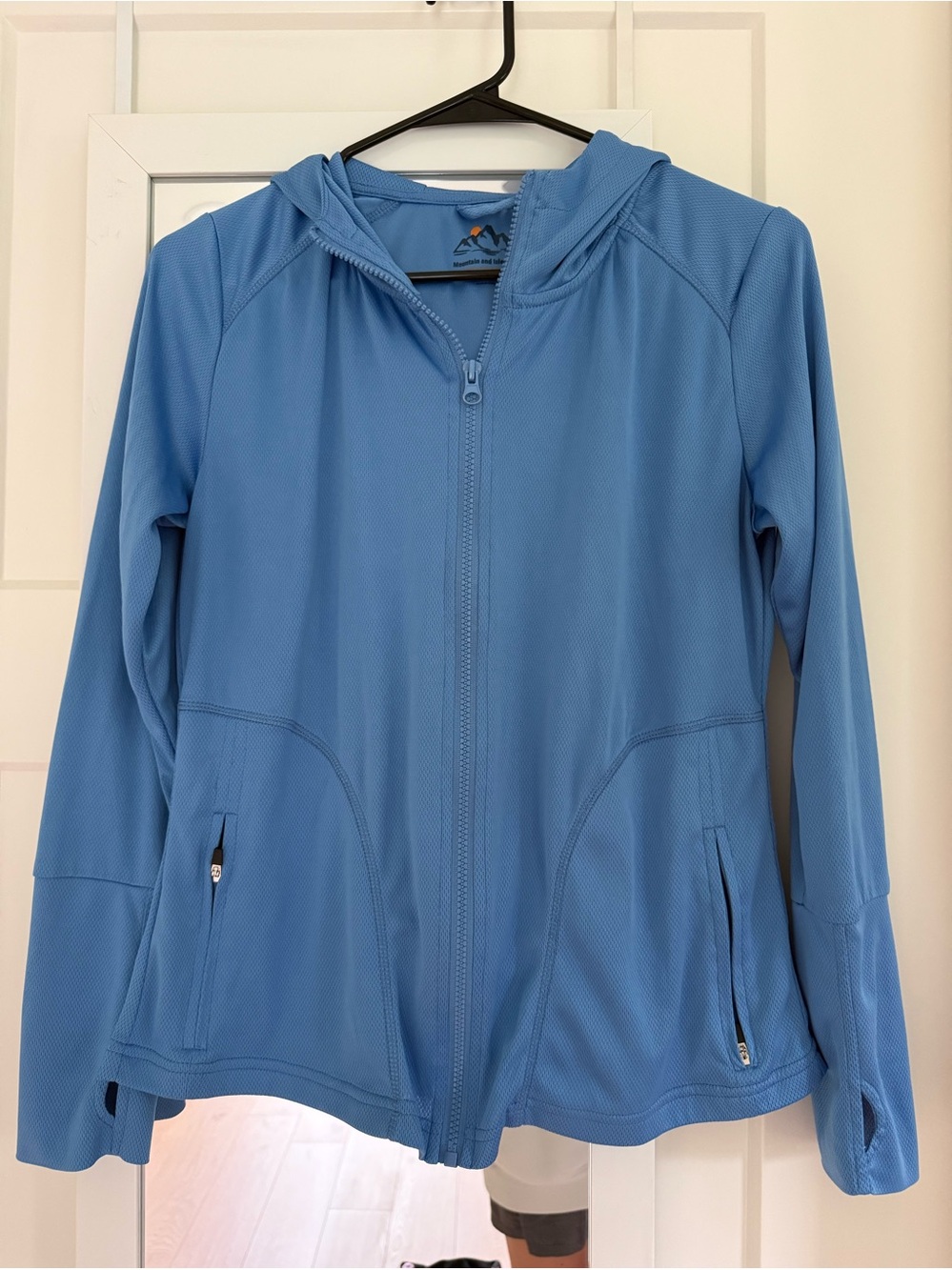 Mountain and Isles Light Blue Women's Hooded Zip-Up Jacket Size M